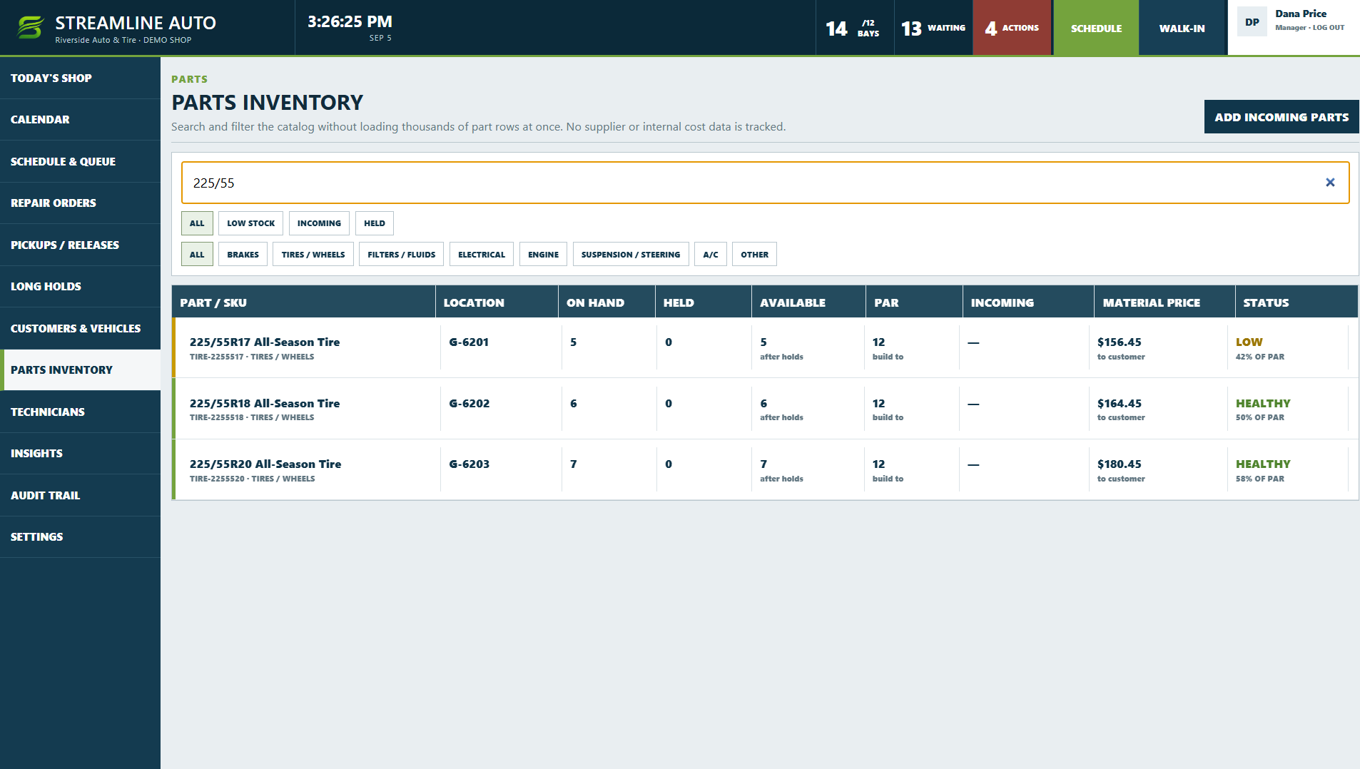 Streamline Auto parts inventory