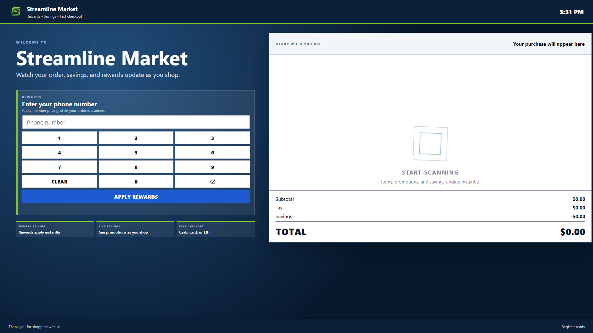 Streamline POS customer display